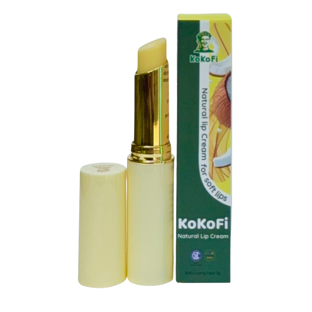 Son Dưỡng Môi Sáp Dầu Dừa KoKoFi Natural Lip Cream 3gram