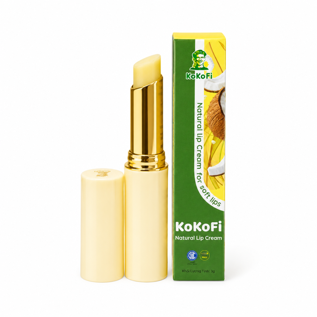 Son Dưỡng Môi Sáp Dầu Dừa KoKoFi Natural Lip Cream 3gram